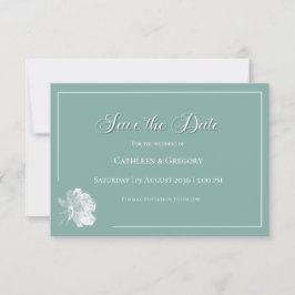 Reserve A Data Caligrafia Moderna Floral Verde Sage Casamento