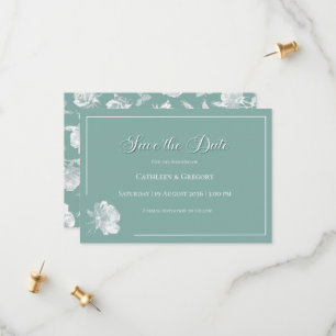 Reserve A Data Caligrafia Moderna Sage Verde Floral Casamento