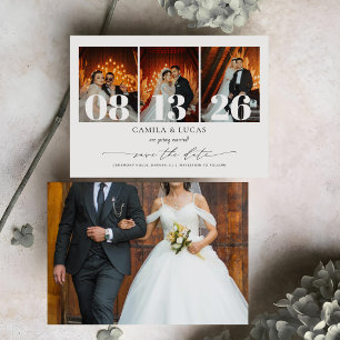 Reserve A Data Caligrafia Texto e Foto Elegantes Casamento