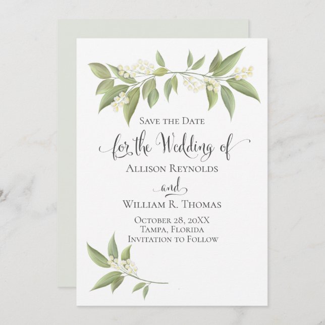 Reserve A Data Calor Botânico Respiração do Bebê (Frente/Verso)