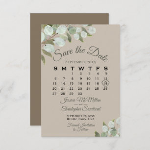 Reserve A Data Calyptus Greenery Calendar Tan Weding Rustic Eucal