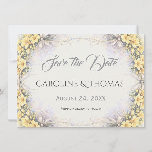 Reserve A Data Canary Yellow Romantic Freesia  Floral Wedding (Frente)
