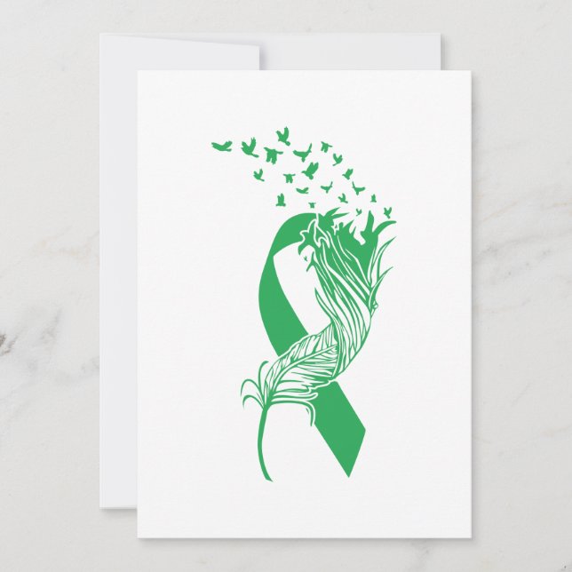 Reserve A Data Cancer Green Ribbon Feather Birds (Frente)