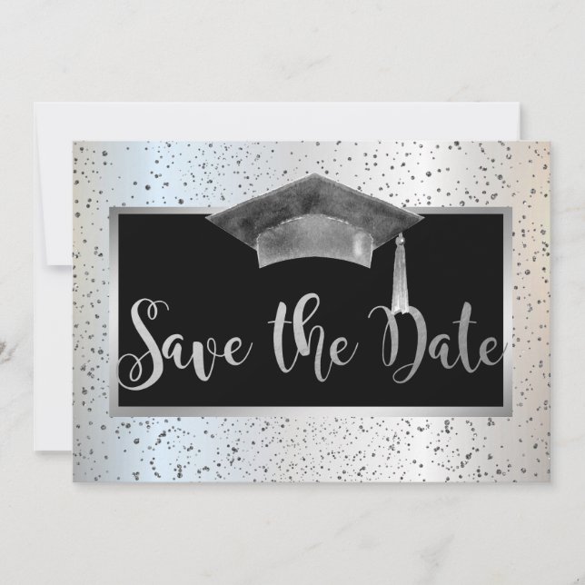 Reserve A Data Capa de Graduação Chic, Confetes Save The Date (Frente)