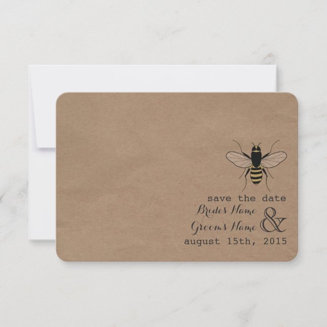 Reserve A Data Cardstock inserido Honey Save Date (Salvar data) (Frente)