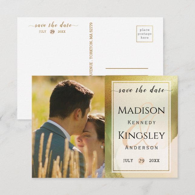 Reserve A Data Carta Fab Chartreuse 🤵 Casamento Ousado e Elegant (Frente/Verso)