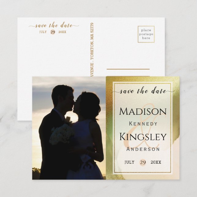 Reserve A Data Carta Fab Chartreuse 🤵 Casamento Ousado e Elegant (Frente/Verso)