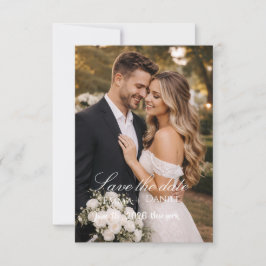 Reserve A Data "Cartão de Salvar Data de Casamento com Foto Moder