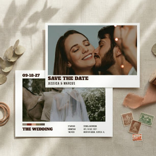 Reserve A Data Cartaz de Filme Casamento Estilo Mid-century Moder