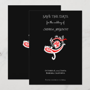 Reserve A Data Cartaz de Motivo Paisley – Design Floral de Arte F