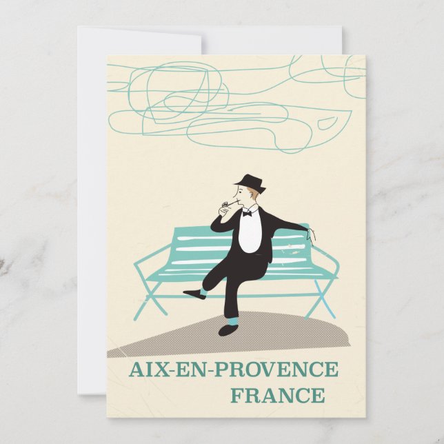 Reserve A Data Cartaz de viagem de Aix-en-Provence França (Frente)