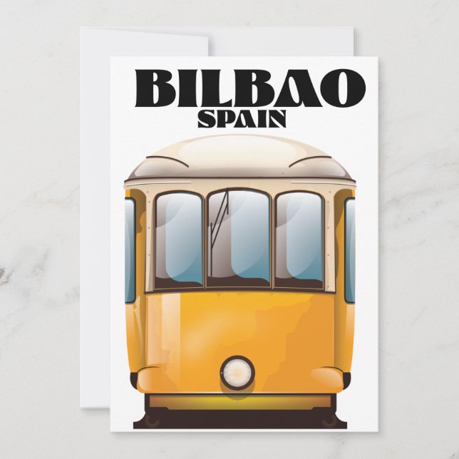 Reserve A Data Cartaz de viagem de bonde Bilbao Espanha (Frente)
