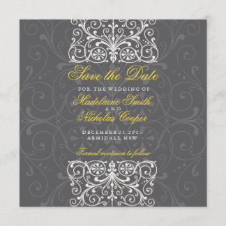 Reserve A Data Carvões personalizados e vintage branco salvam a d