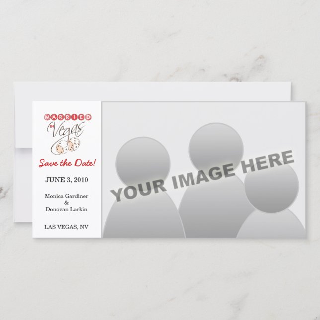 Reserve A Data Casado em Vegas Salve a Data (Frente)