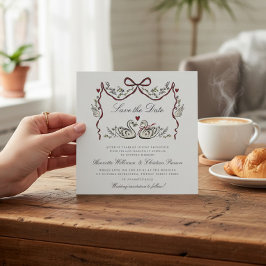 Reserve A Data Casais Caprichosos Cisne Casamento salve a data