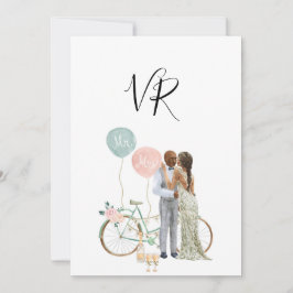 Reserve A Data Casal Afro-Americano Ilustrado Salva A Data