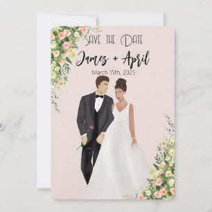 Reserve A Data Casal de casamento Ilustrado do Jardim Inglês