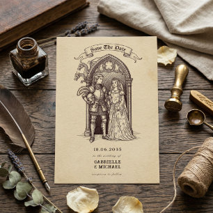 Reserve A Data Casal de Conto de Fadas Arco Gótico Casamento Medi