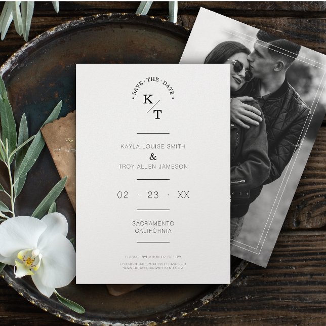 Reserve A Data Casal de Fotografia da Caligrafia Moderna Chic Sim (Criador carregado)