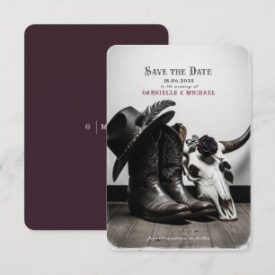 Reserve A Data Casal de Noivado Caveira de Cowboy Ocidental Sombr