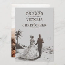 Casal de praia Salvar a Data