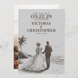 Reserve A Data Casal de praia Salvar a Data