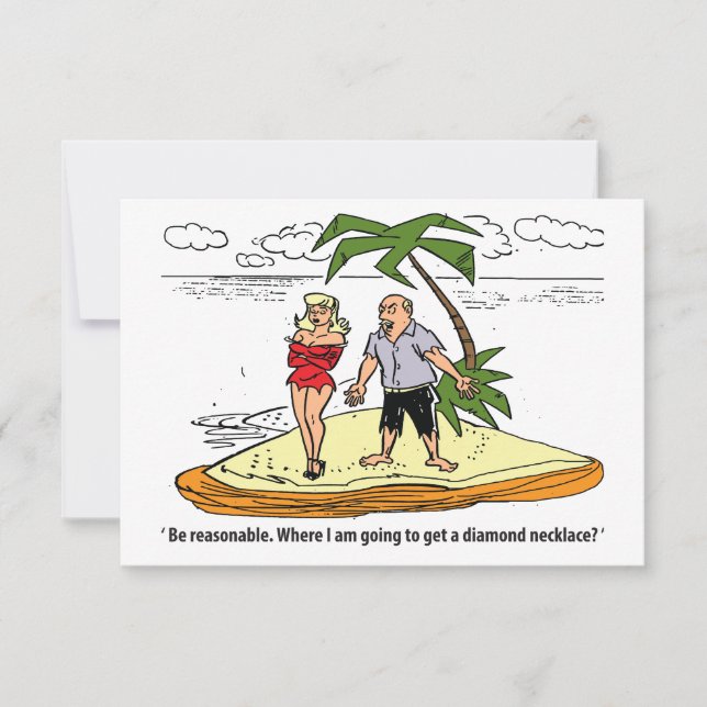 Reserve A Data Casal em uma Ilha Deserta, Engraçado (Frente)