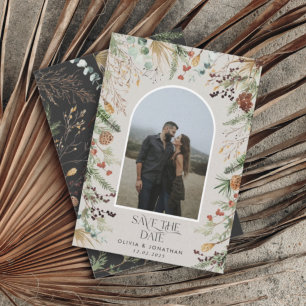 Reserve A Data Casamento 1 foto-arco aquarela floral botânico