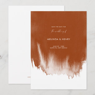 Reserve A Data Casamento Abstrato do Terracotta Watercolor