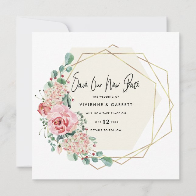 Reserve A Data Casamento Adiado de Nova Data Casamento (Frente)