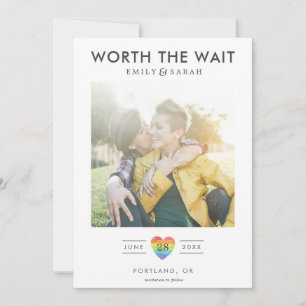 Reserve A Data Casamento Adiado LGBTQ Salve o Dia com Foto