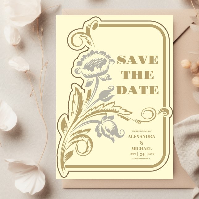 Reserve A Data Casamento Antigo Art Nouveau (Criador carregado)