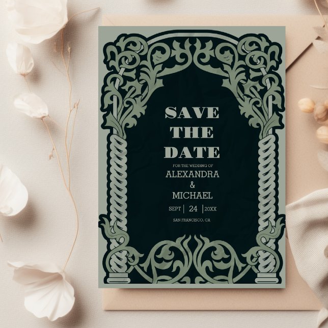Reserve A Data Casamento Antigo Art Nouveau (Criador carregado)