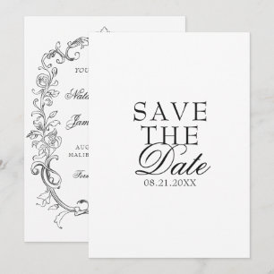 Reserve A Data Casamento Antigo Preto E Branco Fancy Dinheiro Ant
