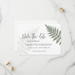 Reserve A Data Casamento ao Ar Livre com Fetos Verde Floresta
