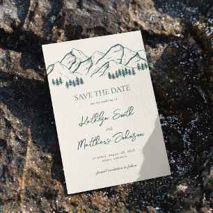 Reserve A Data Casamento ao ar livre com pinheiro verde-montanha