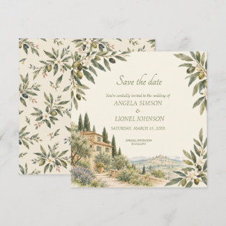 Reserve A Data Casamento Aquarela em Vila Toscana com Oliveiras