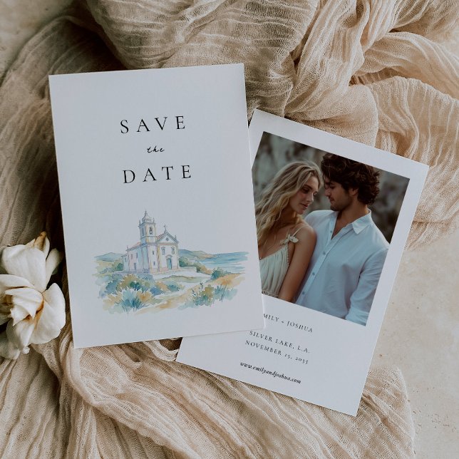 Reserve A Data Casamento Aquarela Igreja Católica (Criador carregado)
