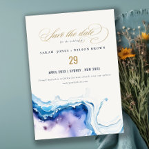 Casamento aquarela minimalista praia mar costeira