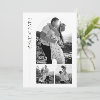 Reserve A Data Casamento Arco Multi Foto Minimalista