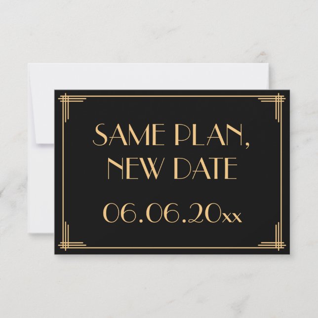 Reserve A Data Casamento Art Deco Great Gatsby Mesmo Plano Nova D (Frente)