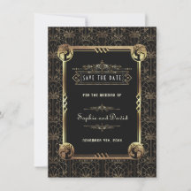 Casamento Art Déco Único Dourado Preto Grande Gats