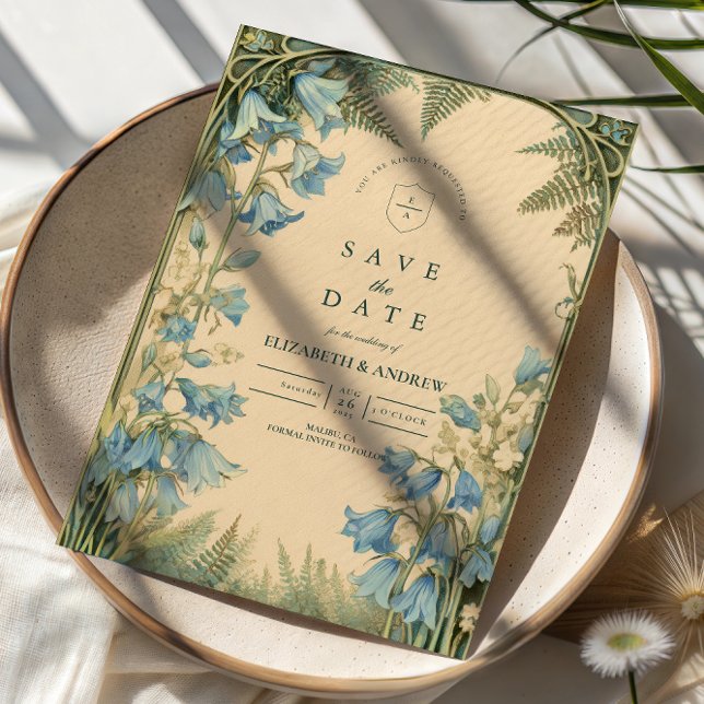 Reserve A Data Casamento Art Nouveau Bluebell (Criador carregado)