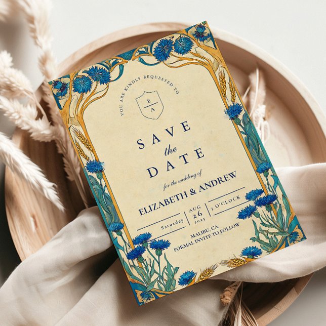 Reserve A Data Casamento Art Nouveau Milho Dourado (Criador carregado)