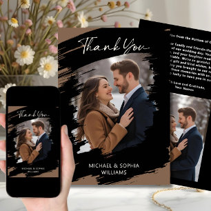 Reserve A Data Casamento Artístico Moderno Obrigado Black Brown