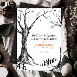 Reserve A Data Casamento Árvore Noite das Bruxas Halloween