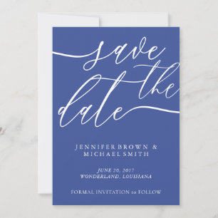 Reserve A Data Casamento Azul Cobalto Salvar Data Foto Personaliz