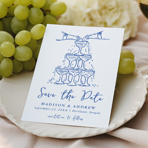 Reserve A Data Casamento Azul da Torre de Champagne Whimsical