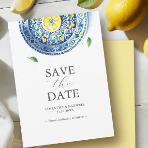 Reserve A Data Casamento Azul e Amarelo Salvar a Data