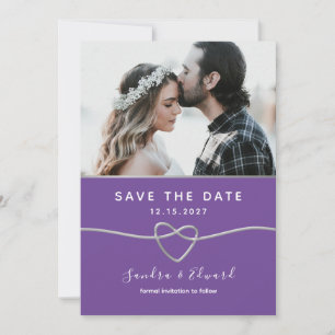 Reserve A Data Casamento Azul e Roxo